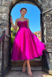 Hot Pink Tulle A-line Sweetheart Pleated Bodice Homecoming Dresses, SH638 | homecoming dress short | homecoming dress near me | graduation dress | simidress.com