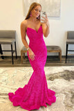 Royal Blue Mermaid Sequins Sweetheart Strapless Long Prom Dresses, SLP030 image 3