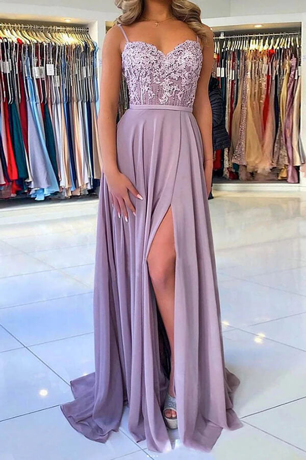 Lilac Chiffon Prom Dress