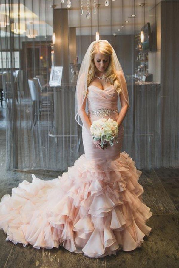 Cheap blush clearance wedding dresses