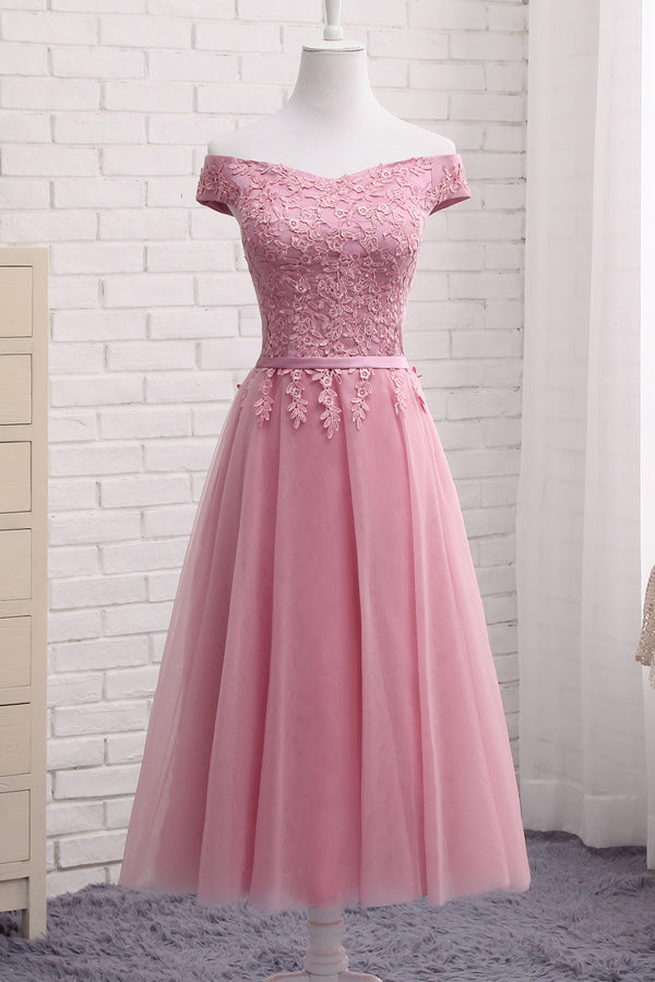 A-line Beautiful Sweetheart Long Prom Dress Pink Lace Evening Dress Fo –  selinadress