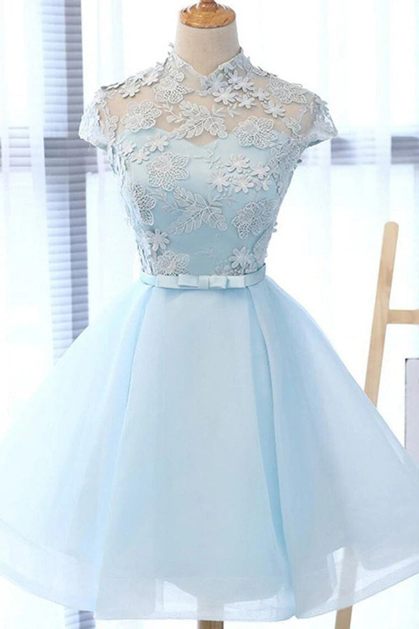 Baby Blue High Neck Dress