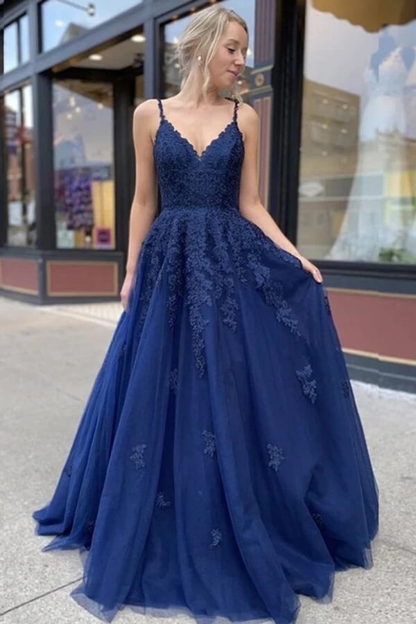 Beautiful Sky Blue Satin Sweetheart 3D Floral Long Prom Dresses with A –  Simidress