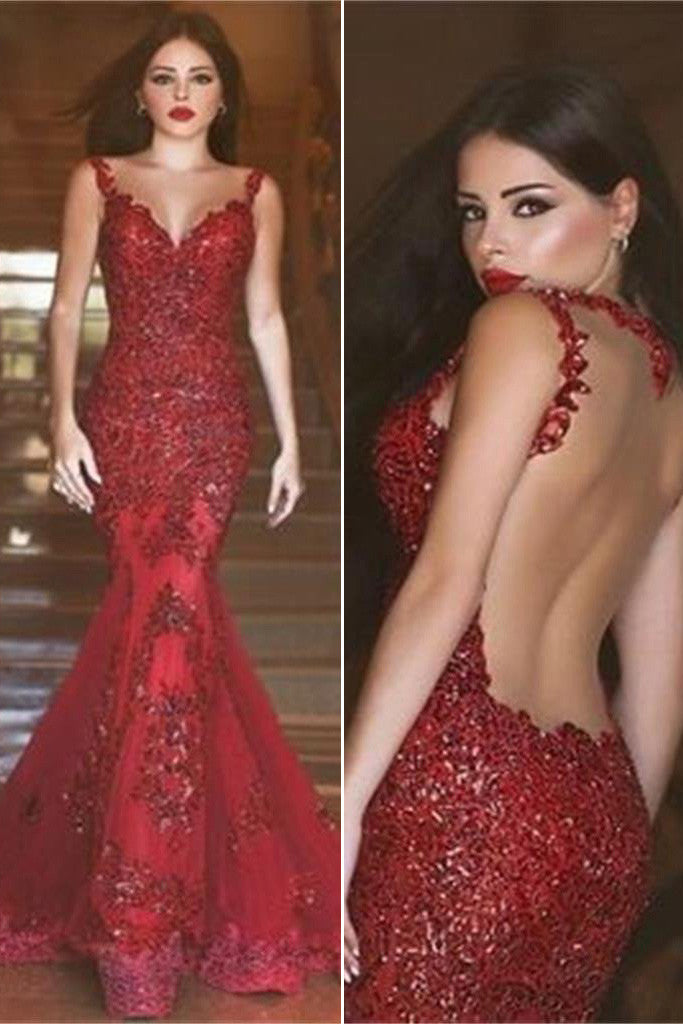 Or Wine Red Mermaid Prom Dresses