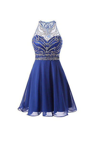 Sexy Blue Homecoming Dresses,A Line Chiffon Short Prom Dresses – Simidress
