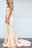 Sweetheart Sweep Train Pink Mermaid Prom Dress Evening Dress SD400